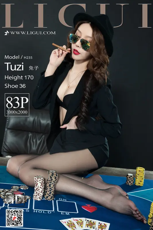 [Ligui丽柜]2019.07.31 网络丽人 Model 兔子 黑色赌后 - Ligui丽柜